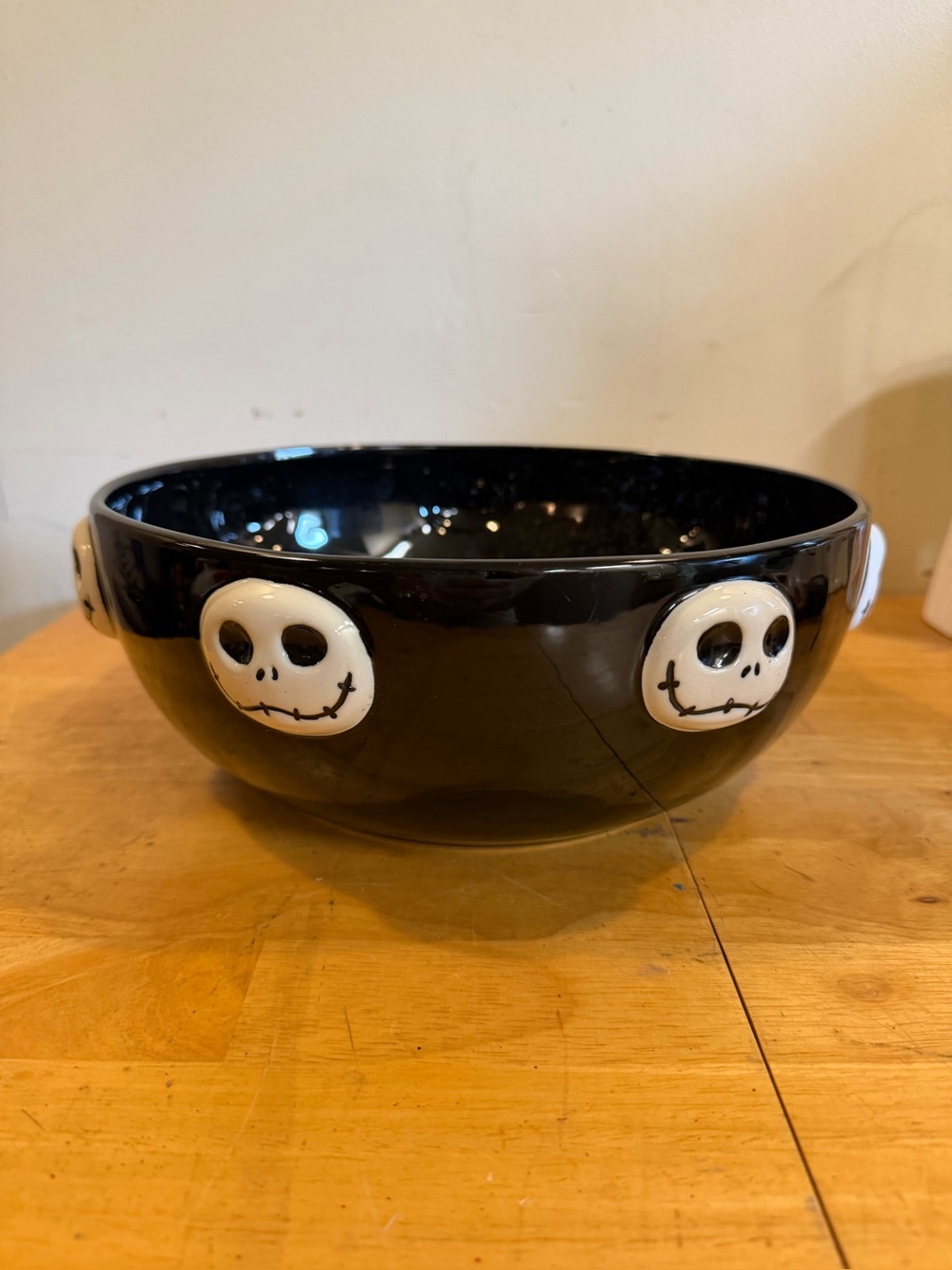 NEW Nightmare Before Christmas Black Glass Candy Bowl